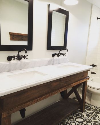 DIY barnwood bathroom vanity
