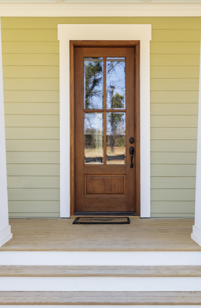 You can add vinyl lettering to your door that says "welcome" to create a welcoming atmosphere. If your front door needs a little love, here 's how to renovate a front door.