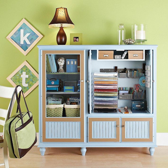 22 Ridiculously Clever Recycled Entertainment Center Projects