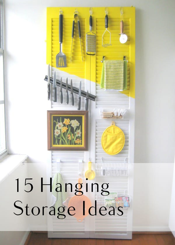 Hanging storage, storage hacks, easy storage ideas, DIY storage, organization, DIY organization, organized home, popular pin, home hacks.