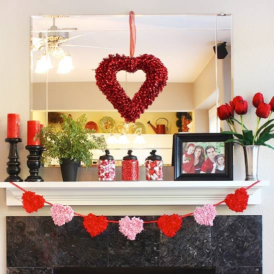 Valentines Day, Decorating for Valentines Day, Valentines Day Decor Tips, Easy Ways to Decorate for Valentines Day, Valentines Day Mantelpiece, Easy Ways to Decorate Your Mantle