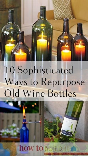 Things to Do With Old Wine Bottles, Wine Bottle Projects, Easy Craft Projects, How to Reuse WIne Bottles, Easy Ways to Reuse Wine Bottles, Craft Ideas, Easy Craft Ideas, Repurpose Wine Bottles. 