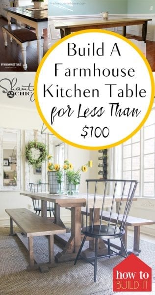 Farmhouse Kitchen Table, DIY Kitchen Table, Farmhouse Kitchen Decor, Farmhouse Kitchen Cabinets, Home Decor, DIY Home Decor, Farmhouse Decor Ideas, Farmhouse Decor DIY Ideas 