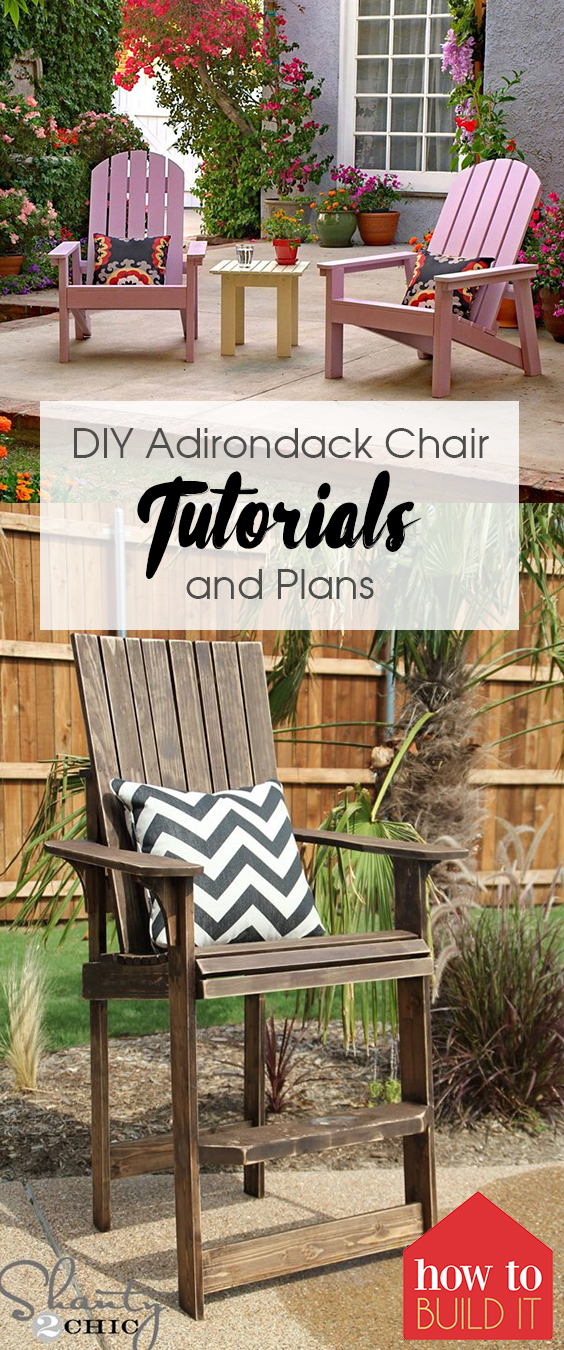 DIY Adirondack Chair Tutorials and Plans| DIY Adirondack Chair, Outdoor DIY, DIY Adirondack Chair Plants, Crafts, DIY Craft Projects, DIY Projects 