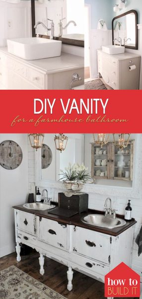 DIY Vanity For a Farmhouse Bathroom | Farmhouse Bathroom | Farmhouse Bathrrom Vanity | DIY Vanity | DIY Farmhouse Bathroom Vanity