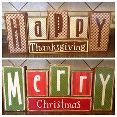Spread some holiday cheer with these holiday wood signs! Step by step instructions to create cute and festive reversible holiday signs to spice up your holiday decor!