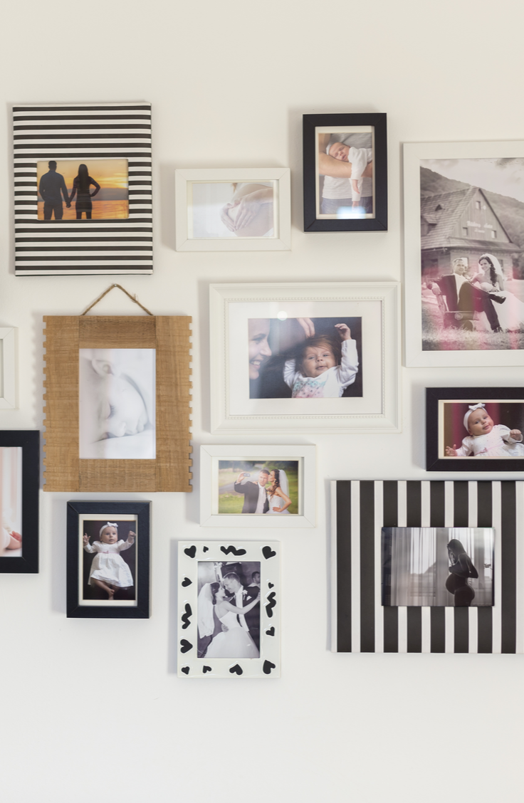 One of my favorite parts of my house is our hanging picture wall. There are tons of pictures dedicated to this one wall and we love looking back on our memories throughout the years. Use this tutorial to make your own picture wall. You will love being able to look back at your memories! 