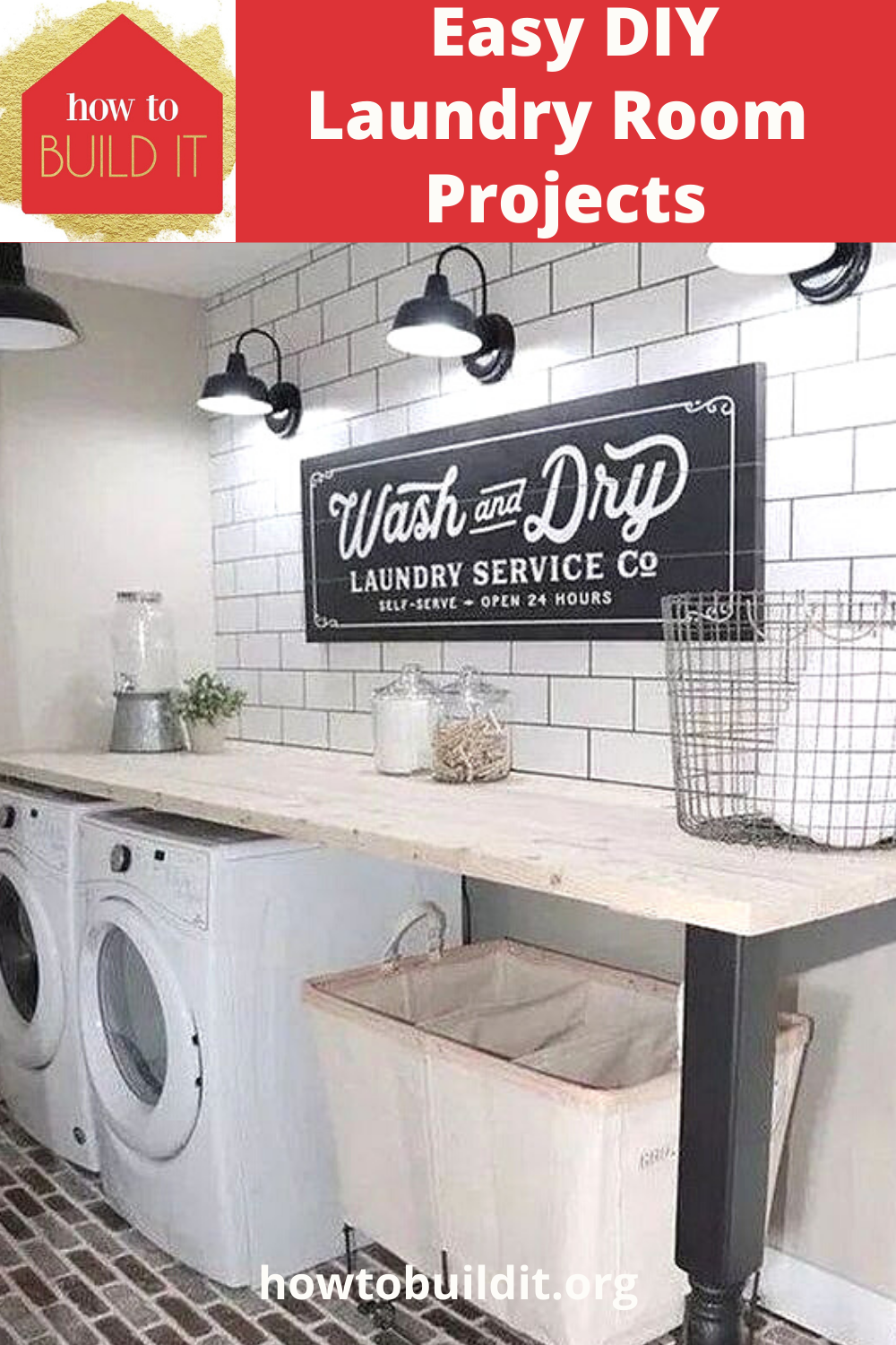 Make your laundry room a place you love so much, that doing laundry doesn't feel like a chore. It's easy to do with any one of these DIy laundry room projects. Ideas for budget projects, weekend projects and more. Keep on reading. #Laundryroomdecor #beautifullaundryrooms #diyhomeimprovementprojects #homeupgrades #howtobuilditblog
